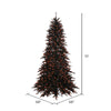 Vickerman Black Fir Artificial Christmas Tree 10' x 68" with Orange LED Lights New