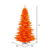 Vickerman Orange Artificial Christmas Tree 10' x 68" Orange LED Lights New