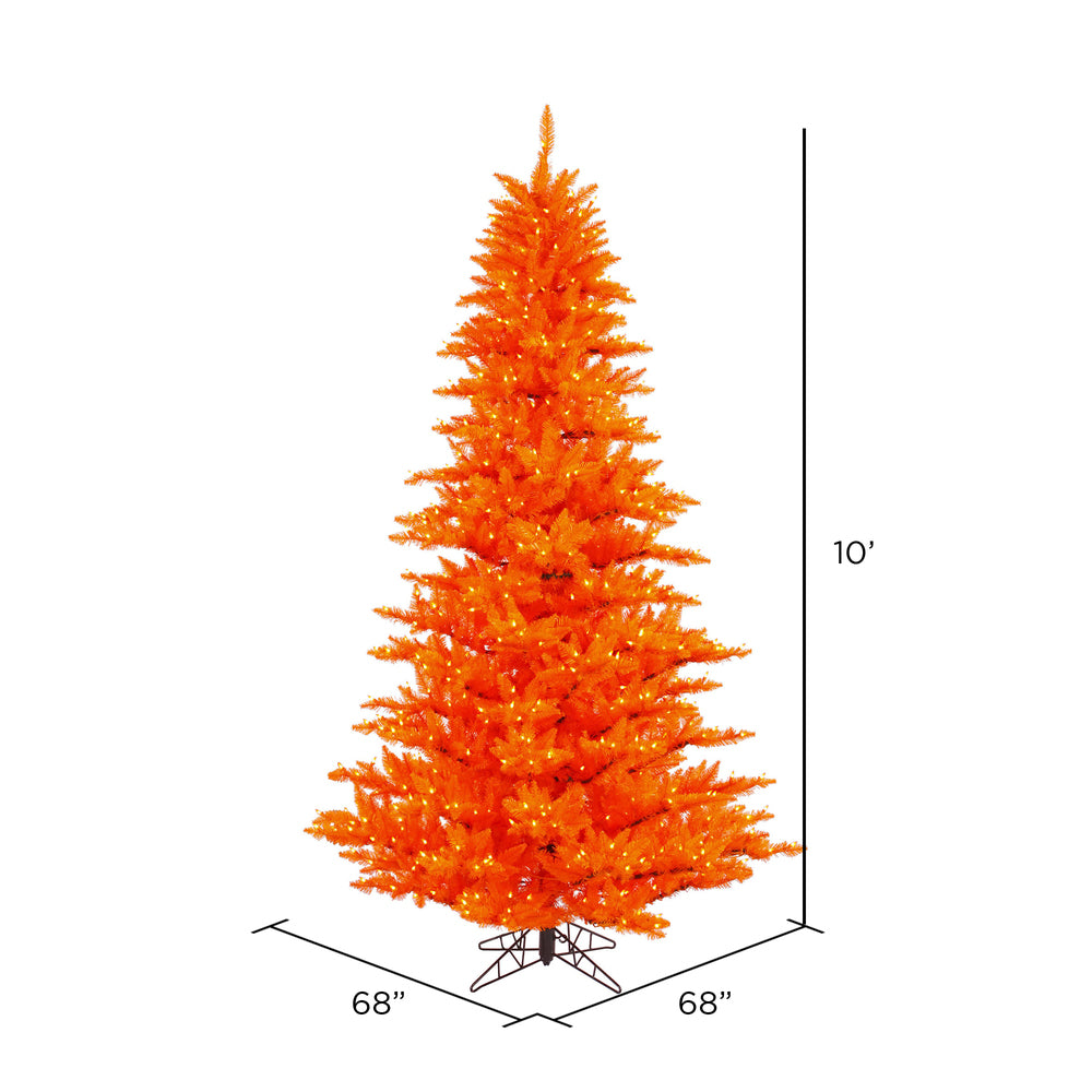 Vickerman Orange Artificial Christmas Tree 10' x 68" Orange LED Lights New