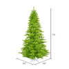 Vickerman Lime Fir Artificial Christmas Tree 7.5' x 52" with Lime LED Lights New