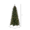 Vickerman Douglas Fir Artificial Christmas Tree Slim Pre-Lit 7.5' x 44" 500 Warm White LED New
