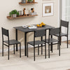 5 Piece Dining Table Set Industrial Style Kitchen Table and Chairs for 4-Grey - Gallery View 1 of 11