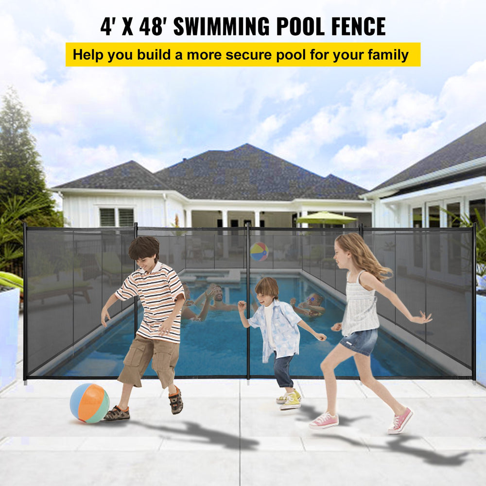 Vevor Pool Fence for Inground Pool 4' x 48' Black Mesh Removable New