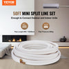 Vevor Mini Split Line Set 50' 3/8" and 5/8" O.D Copper Tubing with Triple-Layer Insulation and Wrapping Strips New