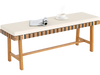 48 inch Acacia Wood Outdoor Bench with Thick Padded Seat Cushion