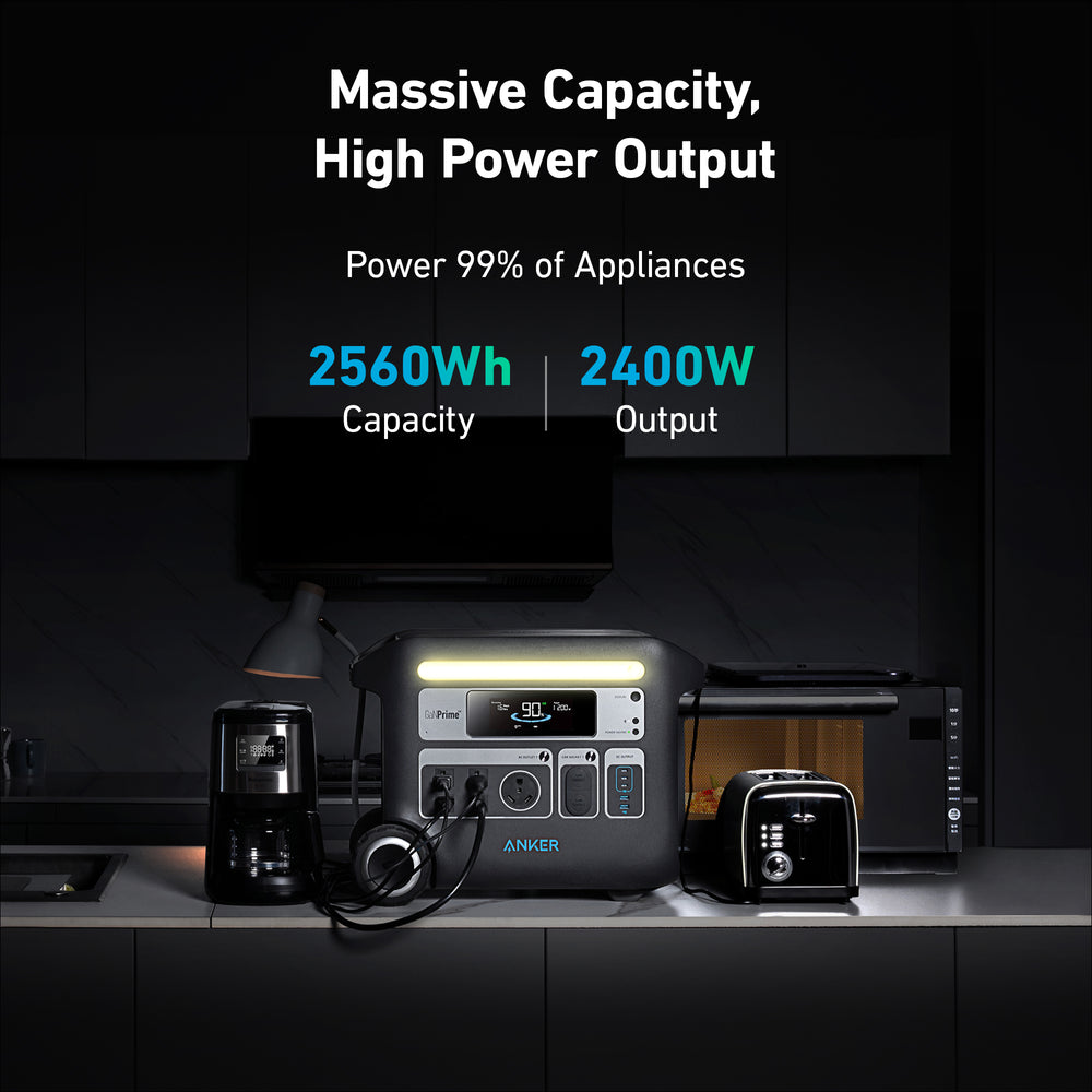 Anker SOLIX F2600 Power Station 2560Wh 2400W with 200W Solar Panel Manufacturer RFB