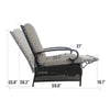 Kozyard Reclining Patio Lounge Chair Adjustable with Extendable Metal Frame New