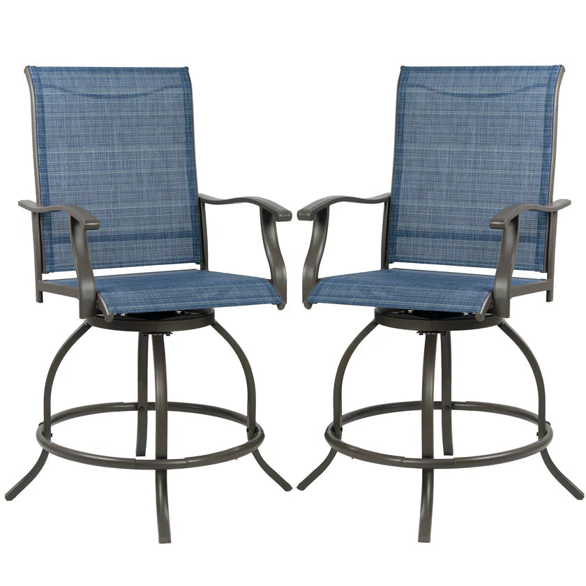 Kozyard Isabella Bar Stools Counter Height Patio Swivel Chairs Bistro Set New