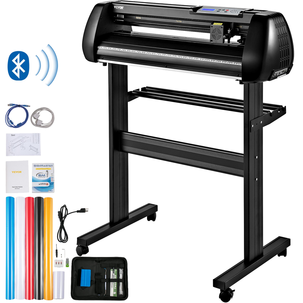 Vevor Vinyl Cutter 28" with Stand Adjustable Speed and Force Plotter SignMaster Software Bluetooth Connection New