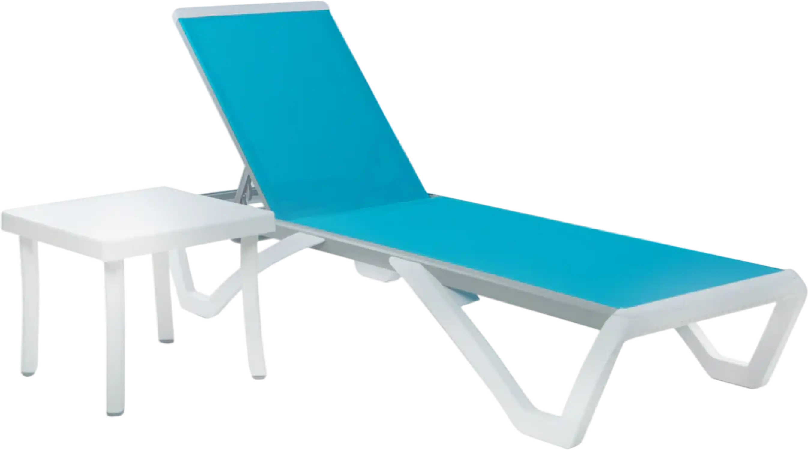 Kozyard Outdoor Chaise Lounge Chair Adjustable Backrest with Side Table New
