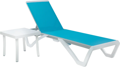 Kozyard Outdoor Chaise Lounge Chair Adjustable Backrest with Side Table New