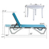 Kozyard Outdoor Chaise Lounge Chair Adjustable Backrest with Side Table New