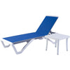 Kozyard Outdoor Chaise Lounge Chair Adjustable Backrest with Side Table New