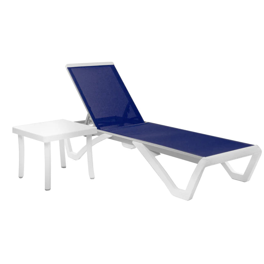 Kozyard Outdoor Chaise Lounge Chair Adjustable Backrest with Side Table New