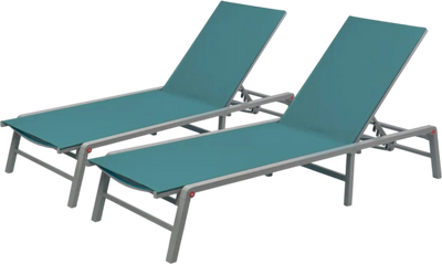 Kozyard Lounge Chair Outdoor Set Foldable with 5-Position Adjustable Backrest New