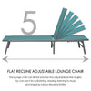Kozyard Lounge Chair Outdoor Set Foldable with 5-Position Adjustable Backrest New