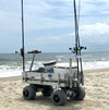 Alumacart Electric Big Kahuna BKEW Rust Resistant Extra Large Beach and Fishing Wagon with Rod Holders New