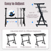 Adjustable keyboard stand in black fits 49, 61, and 88 keys with height and width adjustments for versatile performance.