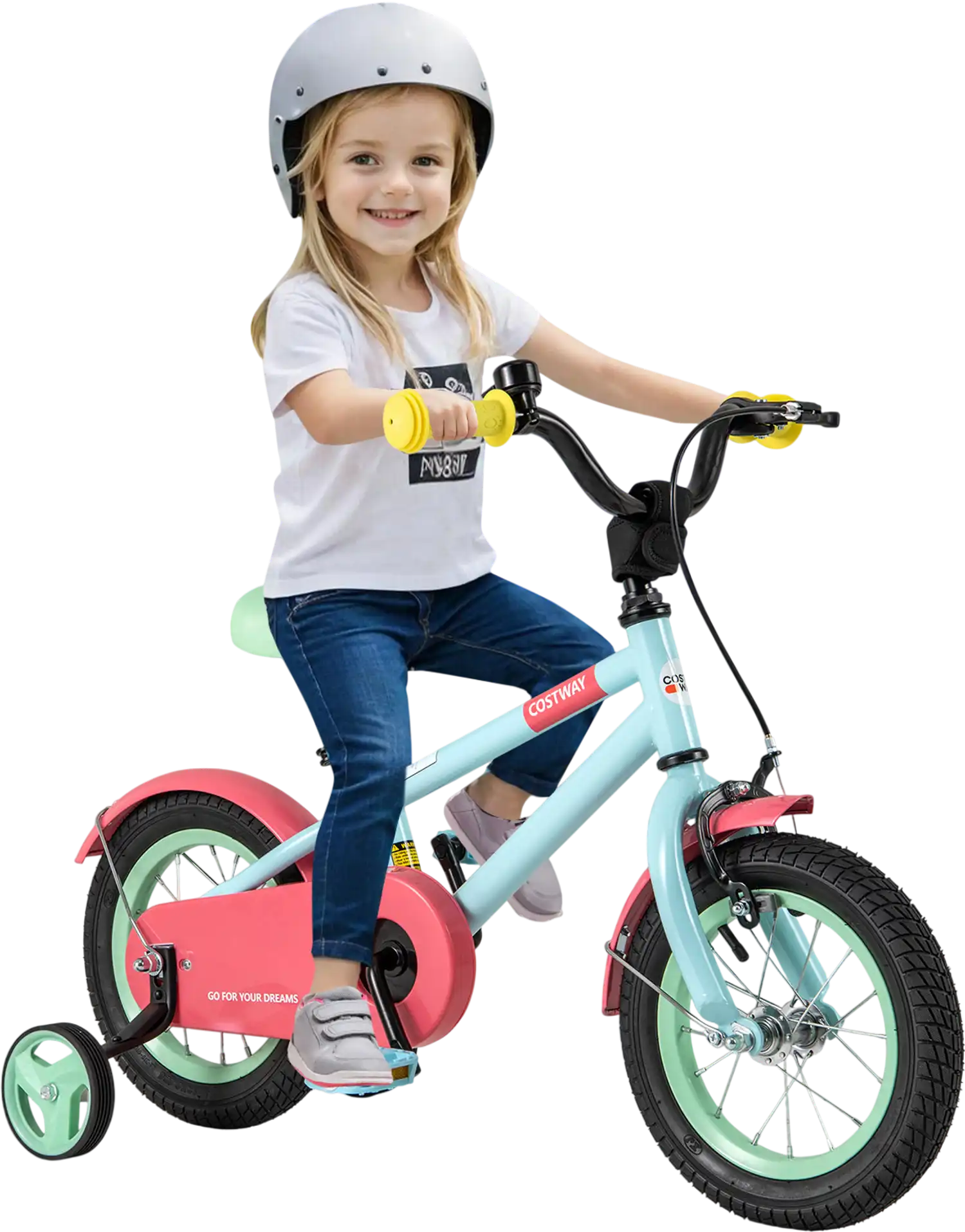 Costway Kids Bike Adjustable Handlebar Saddle Blue 12