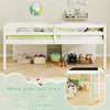 Costway Kids Twin Size Low Loft Bed with Chalkboard and Bookcases New