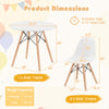 Kids' modern dining table set with 2 armless chairs, featuring a round table and sturdy wooden legs for playtime fun.