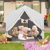 Kid's Play Tent with Washable Cotton Mat and Flag Banner-Gray - Gallery View 1 of 10