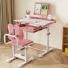 Kid's Study Desk and Chair Set with Tilt Desktop and Book Stand-Pink - Gallery View 1 of 9