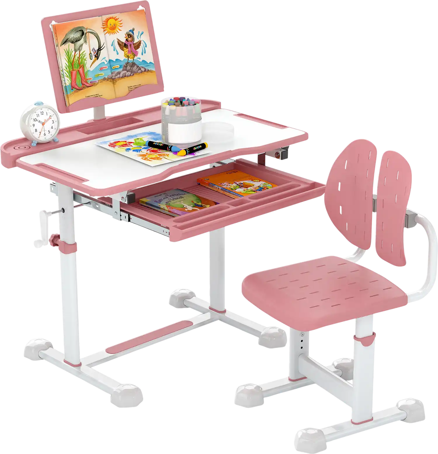 Costway Kids Study Desk Chair Set Tilt Desktop Book Stand 48593549 New