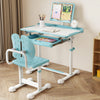 Kid's Study Desk and Chair Set with Tilt Desktop and Book Stand-Blue - Gallery View 1 of 9