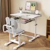 Kid's Study Desk and Chair Set with Tilt Desktop and Book Stand-Gray - Gallery View 1 of 9