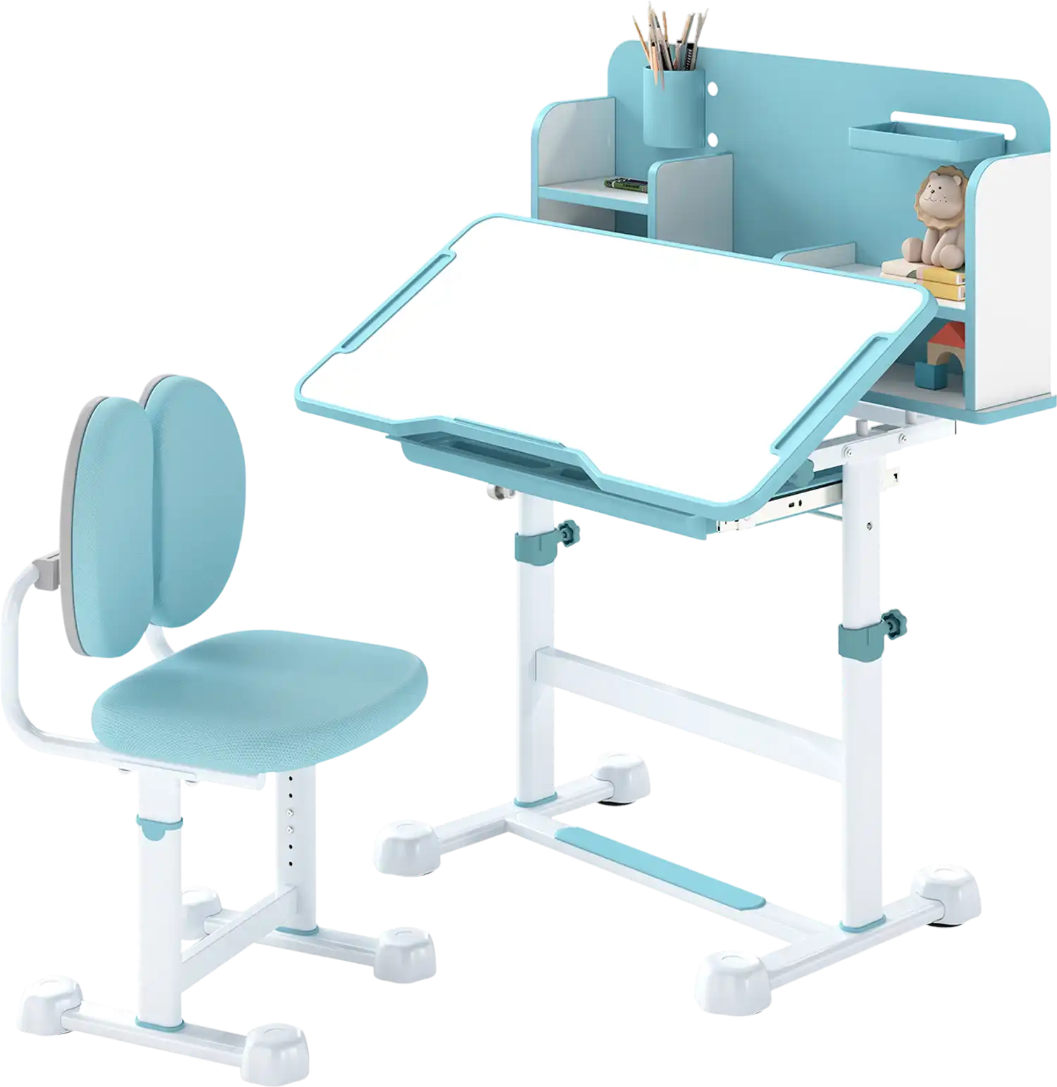 Costway Kids Study Desk Chair Set Tilt Desktop Pen Holder 24687751 New