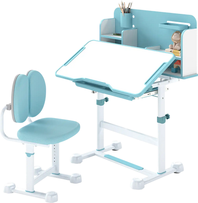 Costway Kids Study Desk Chair Set Tilt Desktop Pen Holder 24687751 New