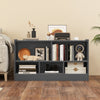 Gray kids' 2-shelf bookcase with 5 compartments, perfect for organizing toys and displaying favorite items in playrooms.
