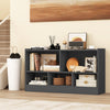 Gray kids' 2-shelf bookcase with 5 compartments for toy storage, perfect for playrooms and classrooms.
