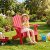 Kids Adirondack Chair All-weather Outdoor Chair for Children with Tilted High Backrest-Red - Gallery View 1 of 9