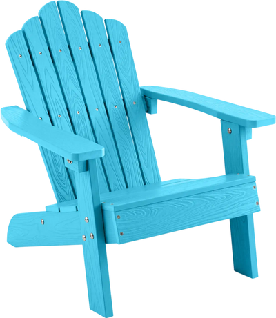Costway Kids Adirondack Outdoor Chair Tilted High Backrest 61457793 New