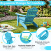 Kids Adirondack chair in turquoise with tilted high backrest and widened armrests, perfect for outdoor relaxation.