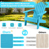Kids Adirondack chair in turquoise, made of all-weather HIPS material, featuring a tilted high backrest for support.