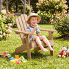 Kids Adirondack Chair All-weather Outdoor Chair for Children with Tilted High Backrest-Brown - Gallery View 1 of 9