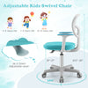 Adjustable kids swivel chair in turquoise with ergonomic design, height adjustable from 31.5 to 36 inches for comfort.