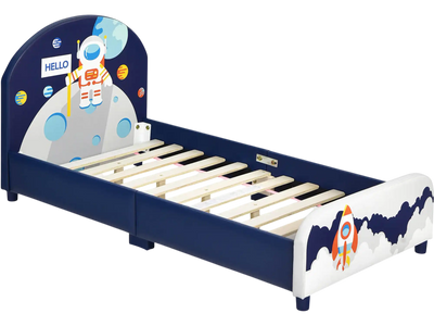 Costway Kids Upholstered Platform Bed Headboard Footboard 81705429 New
