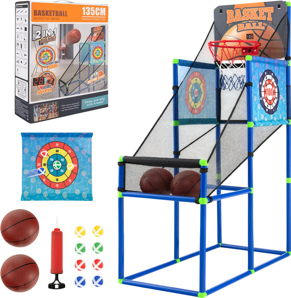 Kids Basketball Arcade Game with Electronic Scoreboard and Sound Effect