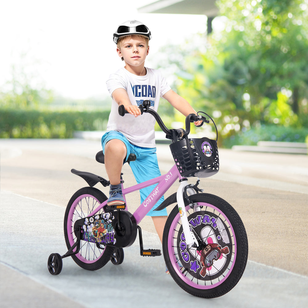 18 Inch Kids Bike for 4-8 Years Old Sport Bicycle with Adjustable Handlebar and Saddle-18 inches - Gallery View 1 of 9