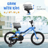 16-inch kids bike with adjustable seat, LED lights, training wheels, and a sturdy carbon steel frame for ages 4-7.
