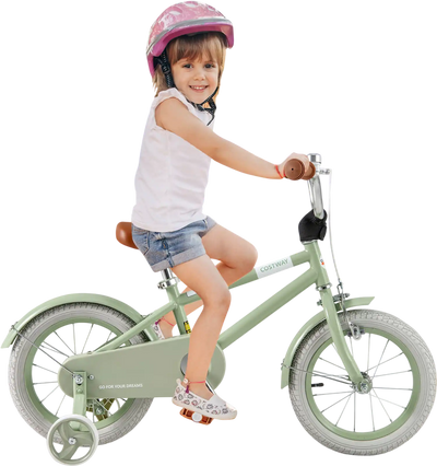 Costway Kids Bike Adjustable Handlebar Saddle Green 14