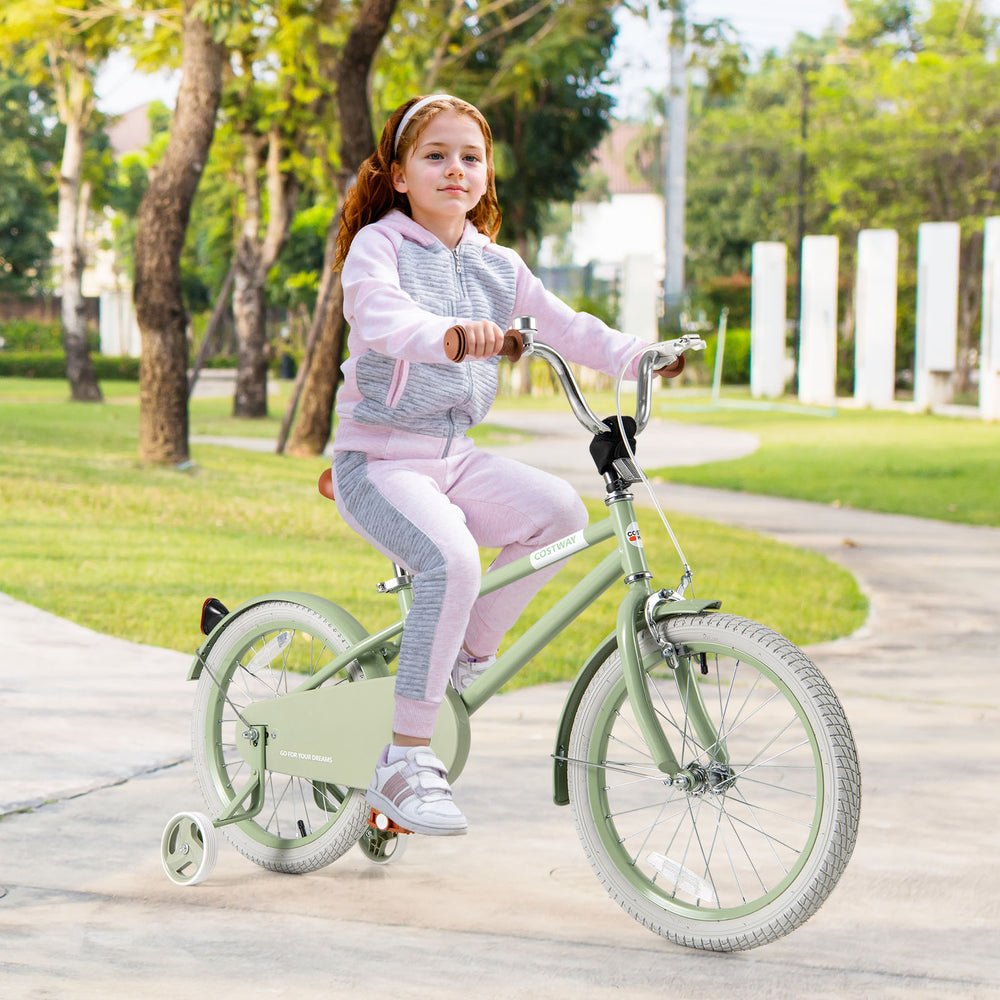 Kids Bike with Adjustable Handlebar and Saddle Green-18 Inches - Gallery View 1 of 10