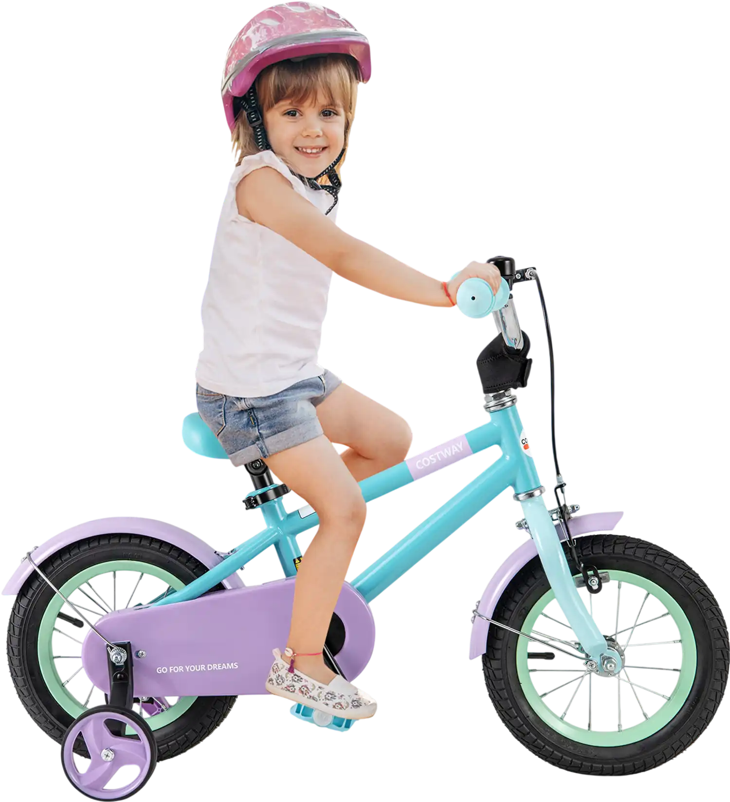 Costway Kids Bike Adjustable Handlebar Saddle Purple 12