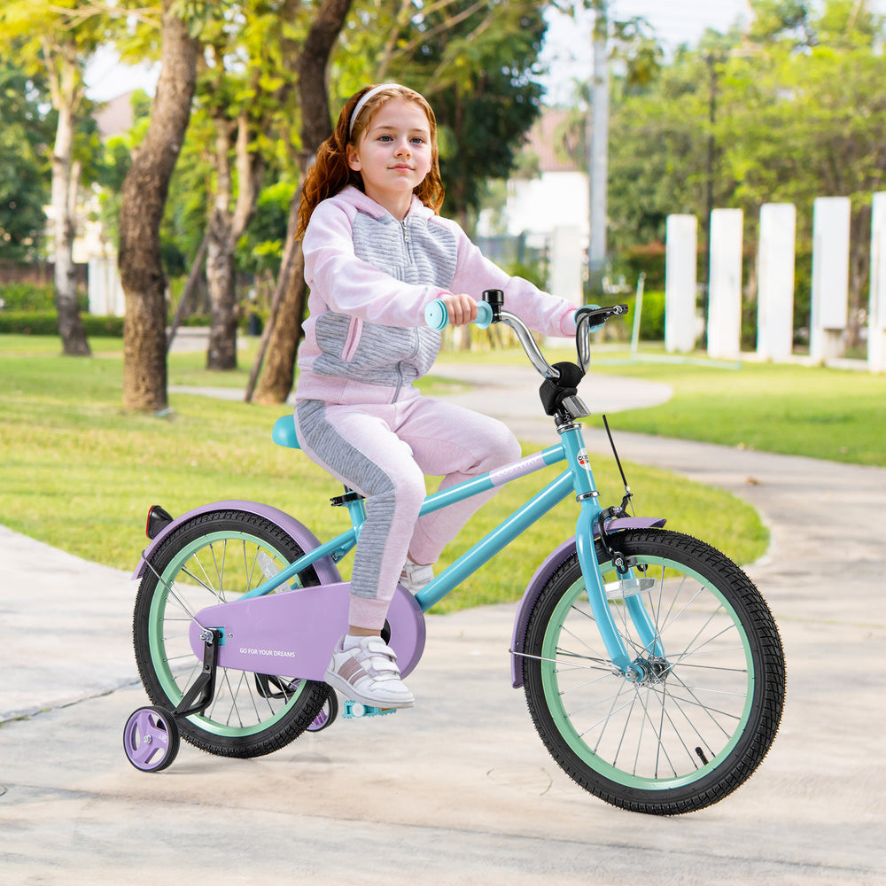 Kids Bike with Adjustable Handlebar and Saddle Purple-18 Inches - Gallery View 1 of 10