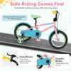 Kids bike in pink with adjustable handlebar, enclosed chain guard, and dual brake system for safe riding.
