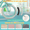 Close-up of the 16-inch kids bike's wear-resistant rubber wheels, designed for various road surfaces and stability.